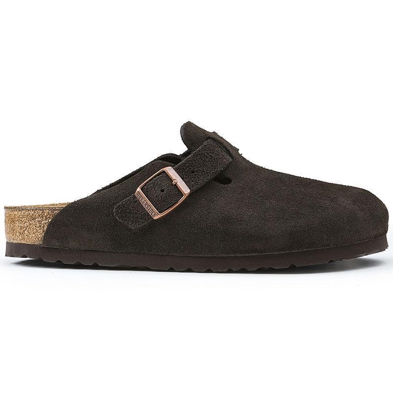 Birkenstock Soft Footbed Ruskind Boston Herre Kaffe | DK 197BEX